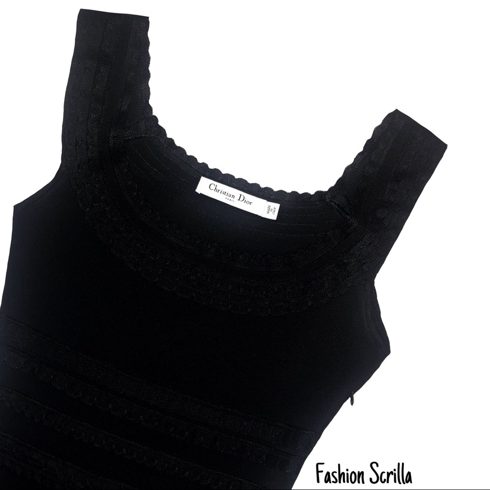 Christian Dior John Galliano Y2K Coquette Black Knit Lace layered Mini Dress - Picture 11 of 16